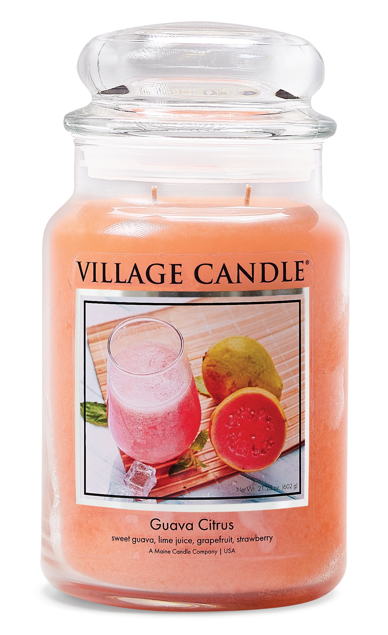 Guava Citrus 26 oz Glas (2-Docht) Village Candle