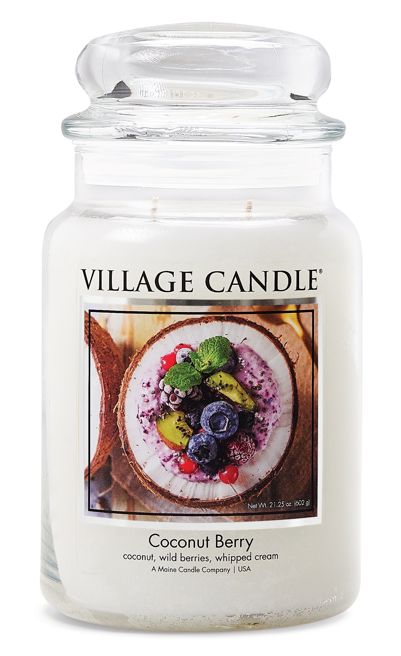 Coconut Berry 26 oz Glas (2-Docht) Village Candle