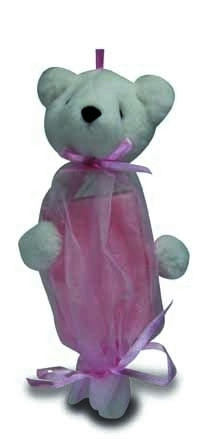 Sachet Organza Teddy zum Hängen und Füllen rosa