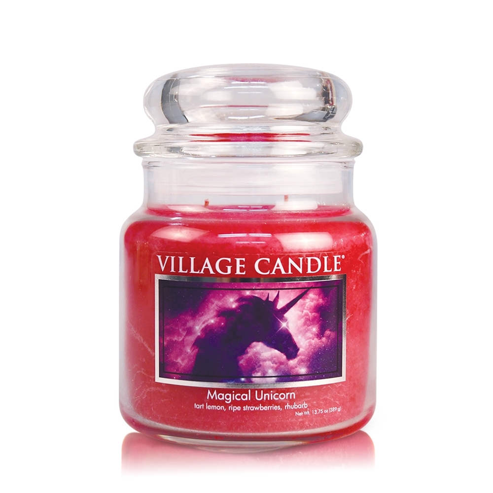 Magical Unicorn 16 oz Glas (2-Docht) Village Cand