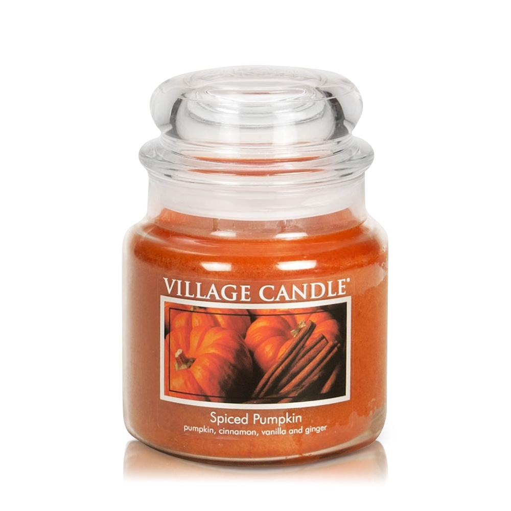 Spiced Pumpkin 16 oz Glas (2-Docht) 105 h Brenndauer Village Candle