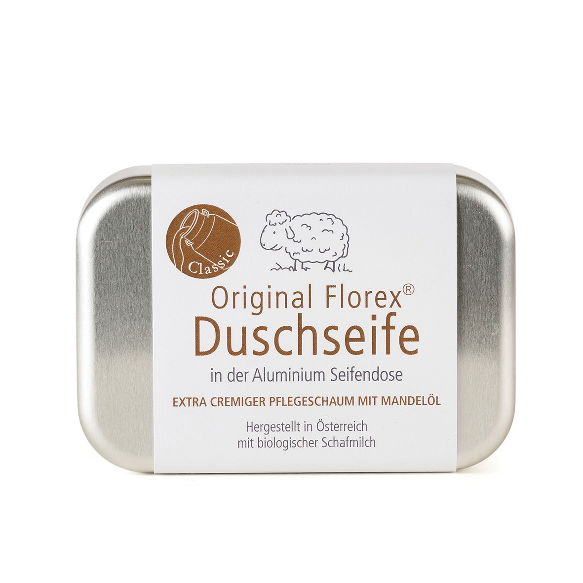 Duschseife eckig 100g verpackt in der Dose Classic