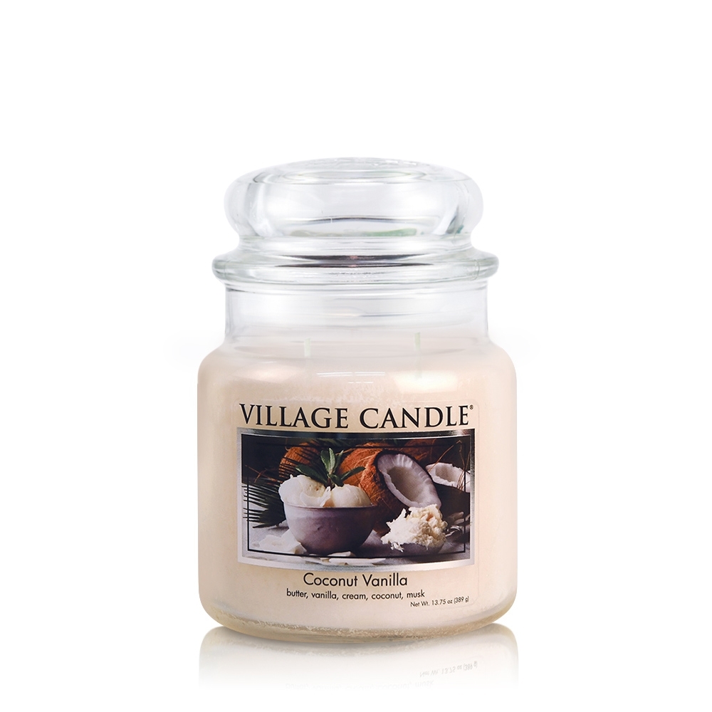 Coconut Vanilla 16 oz Glas (2-Docht) 105 h Brenndauer Village Candle