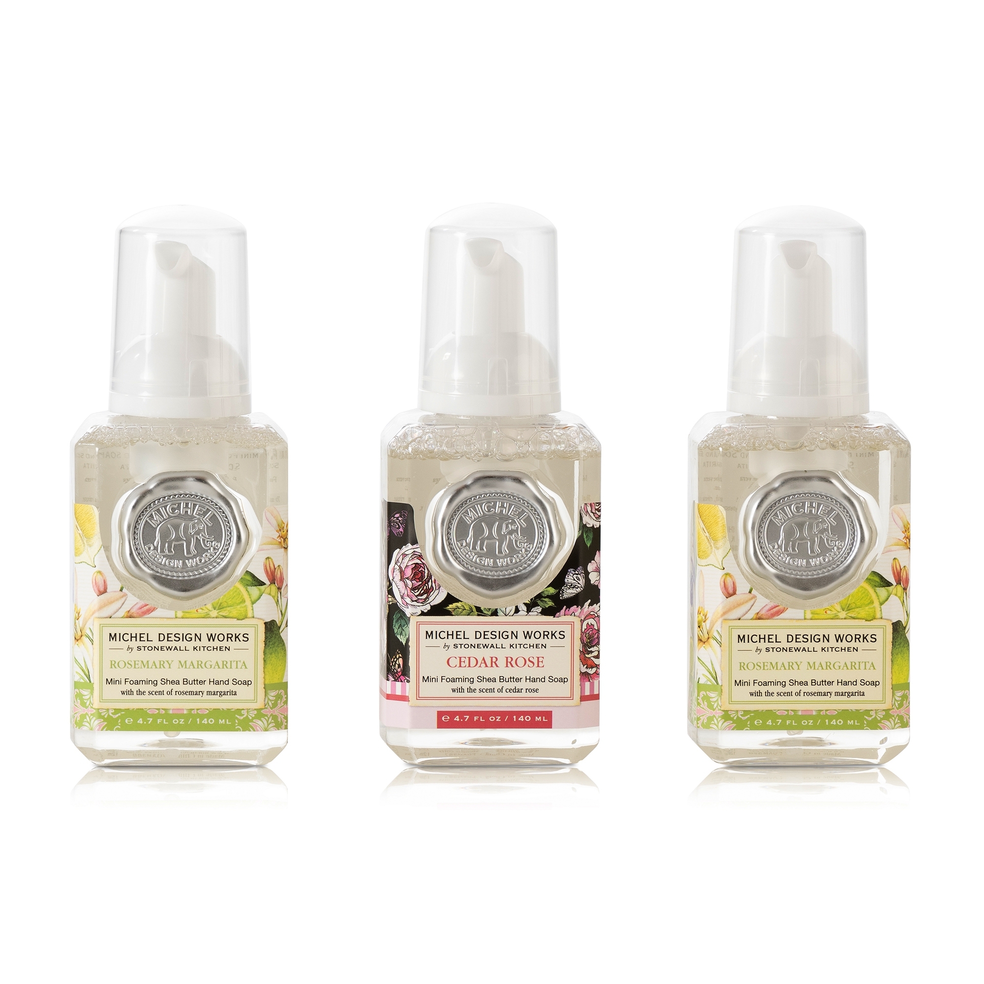 Schaumseife Handseife Set (Rosemary Margarita, Cedar Rose, Rosemary Margarita) Michel Design Works