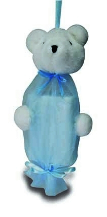 Sachet Organza Teddy zum Hängen u. Füllen hellblau