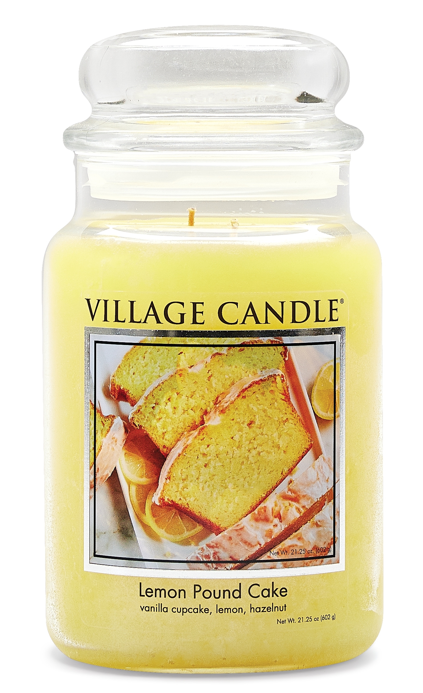 Lemon Pound Cake 26 oz Glas (2-Docht) 170h Brenndauer Village Candle