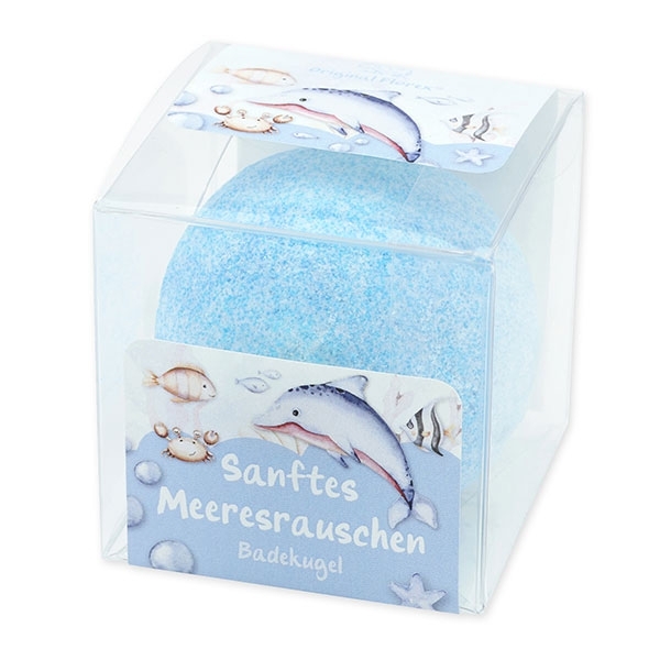 Badekugel mit Schafmilch 125g in Cellobox "Sanftes Meeresrauschen", Wolkenbrise