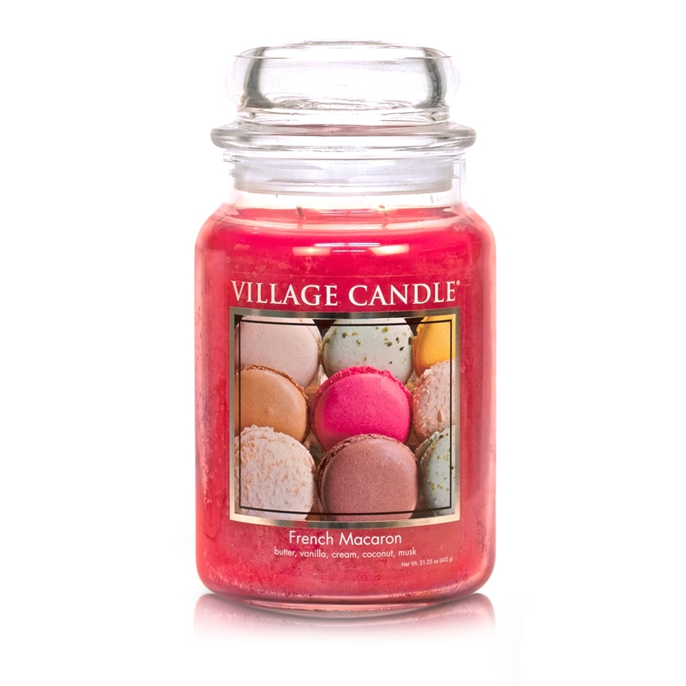 French Macaron 26 oz Glas (2-Docht) 170h Brenndauer Village Candle