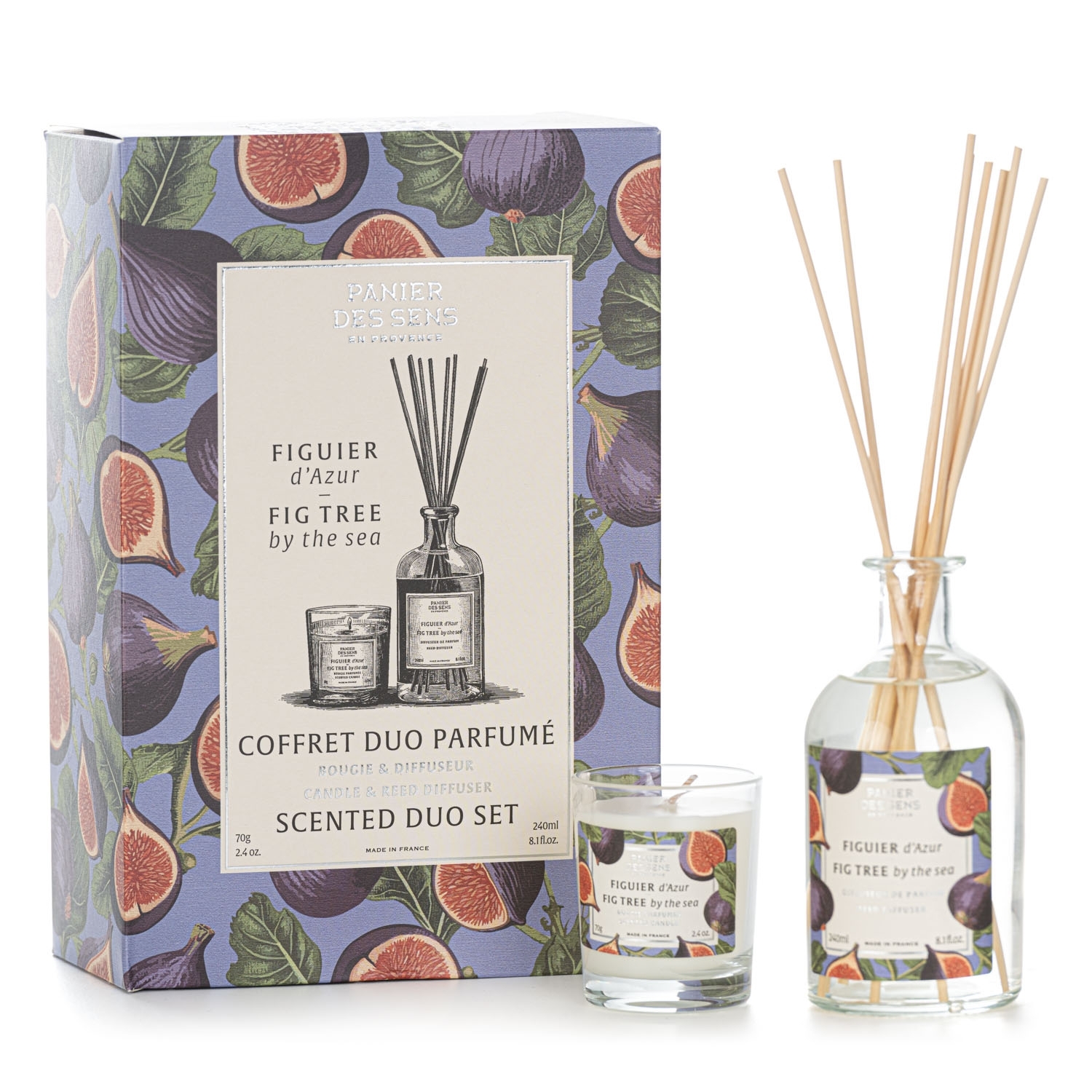 Feigenbaum Côte Azur Geschenkset Duftdiffuser & Duftkerze Panier des Sens