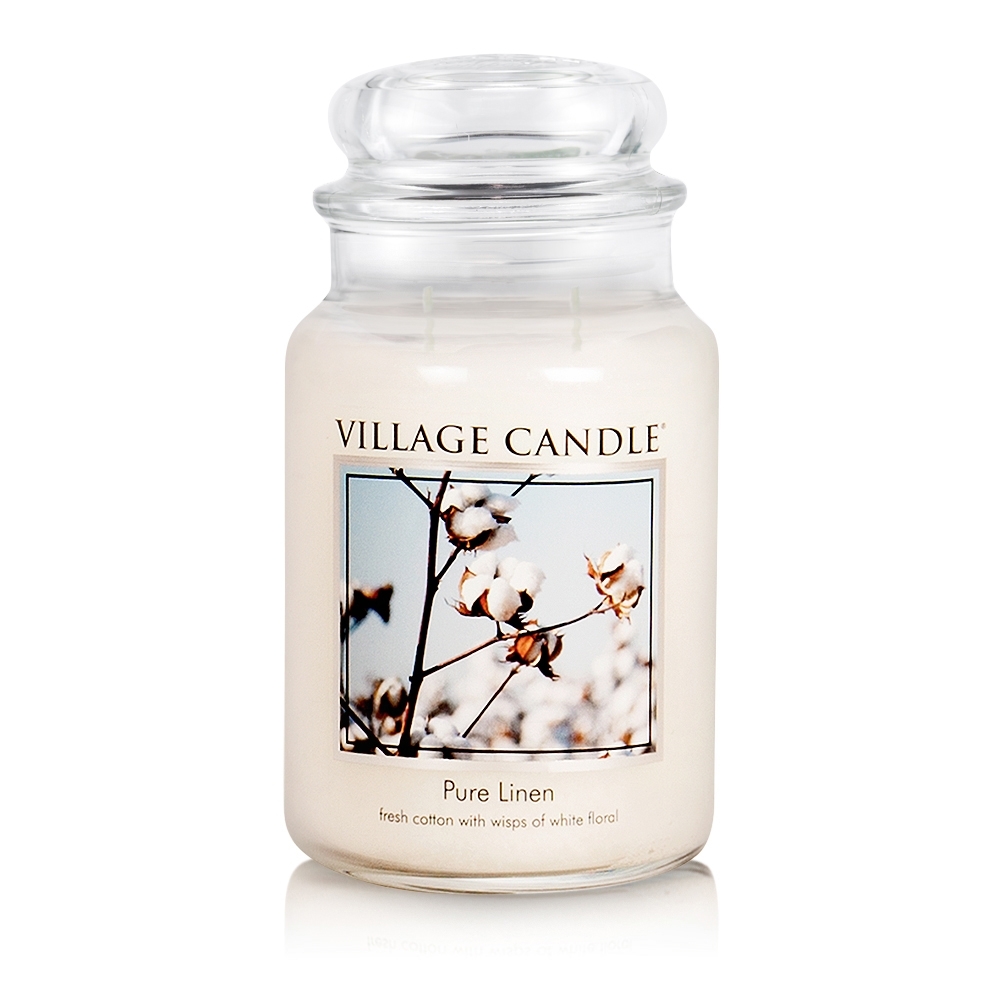 Pure Linen 26 oz Glas (2-Docht) 170h Brenndauer Village Candle