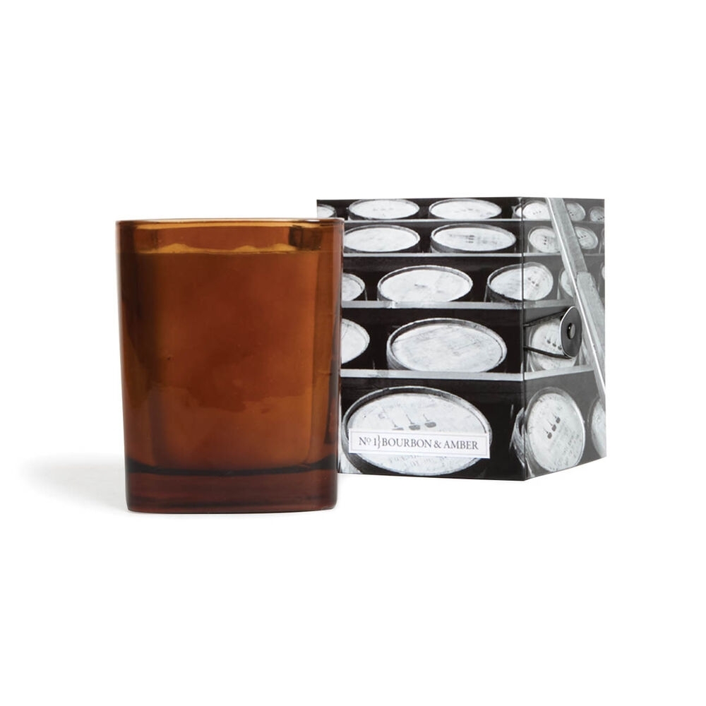 Bourbon & Amber Quadratische Bernsteinkerze Michel Design Works