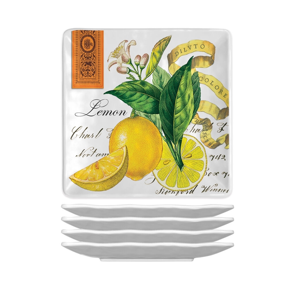 Lemon Basil Teller 4er Set Melamin Michel Design Works