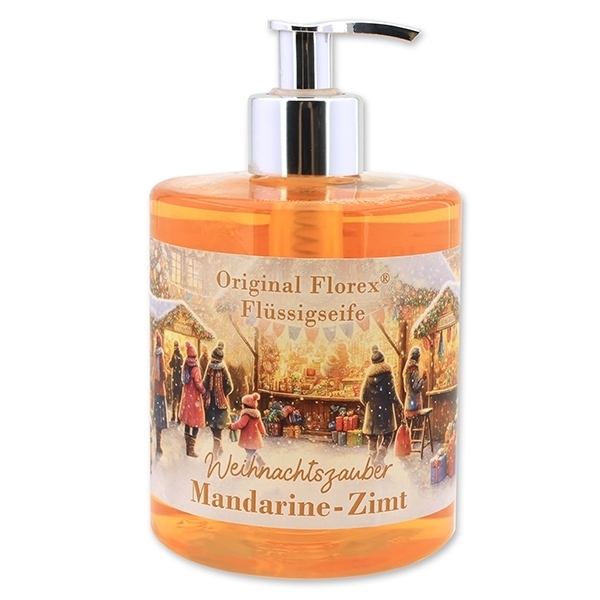 Markt Flüssigseife Schafmilch 500ml im Spender Winterzauber Mandarine-Zimt