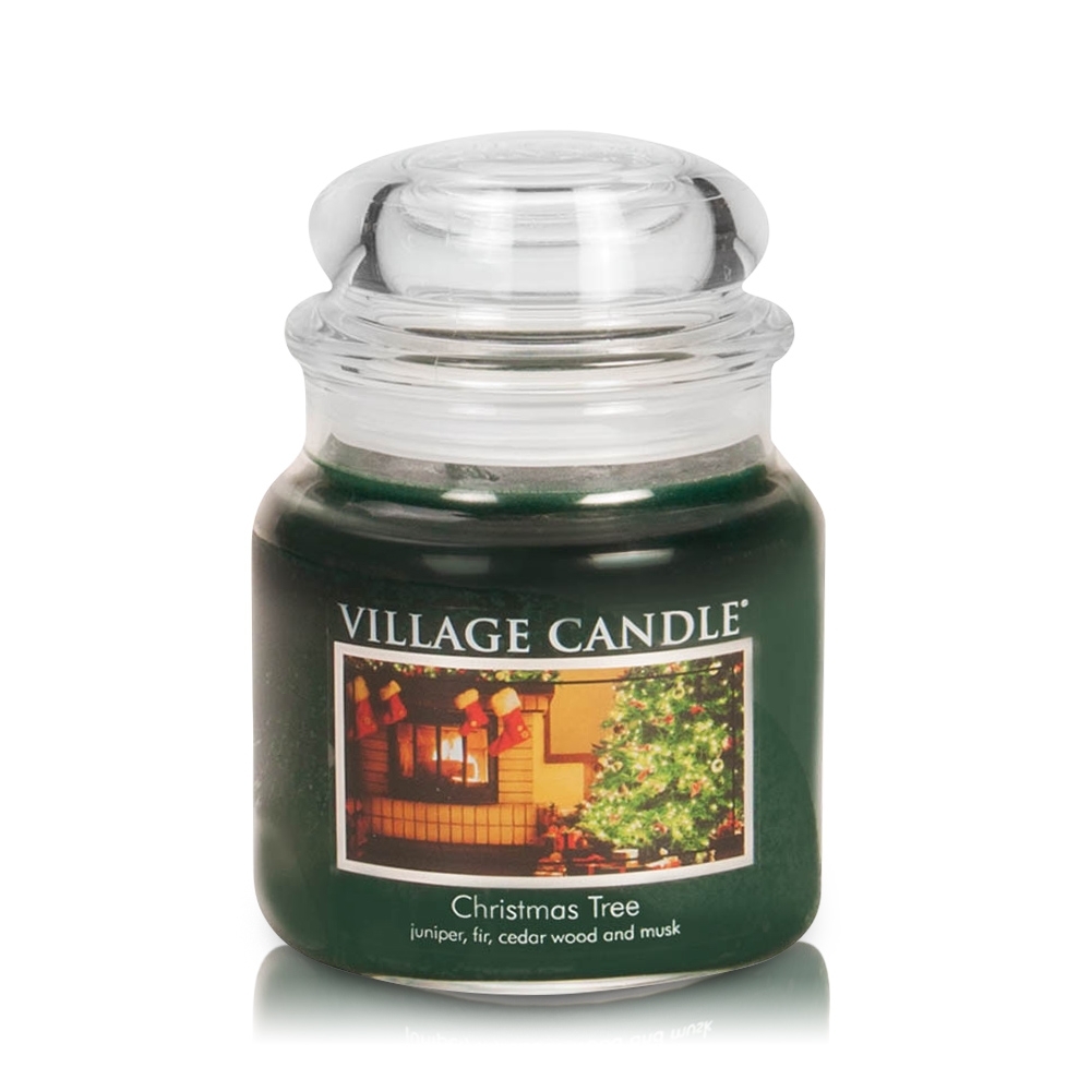 Christmas Tree 16 oz Glas (2-Docht) Village Candle