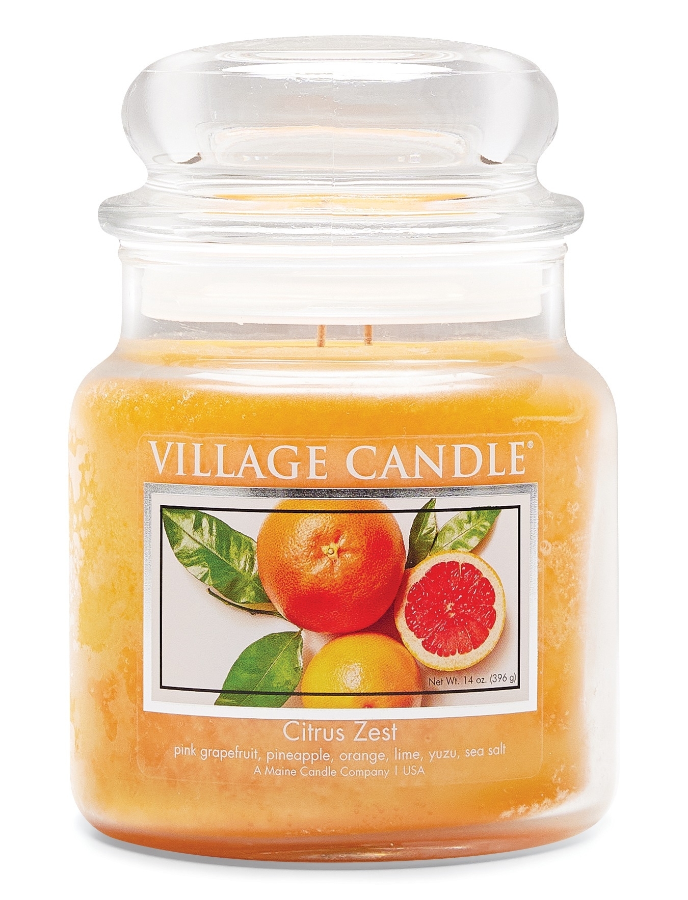Citrus Zest 16oz Glas (2-Docht) Village Candle 105 h Brenndauer Village Candle