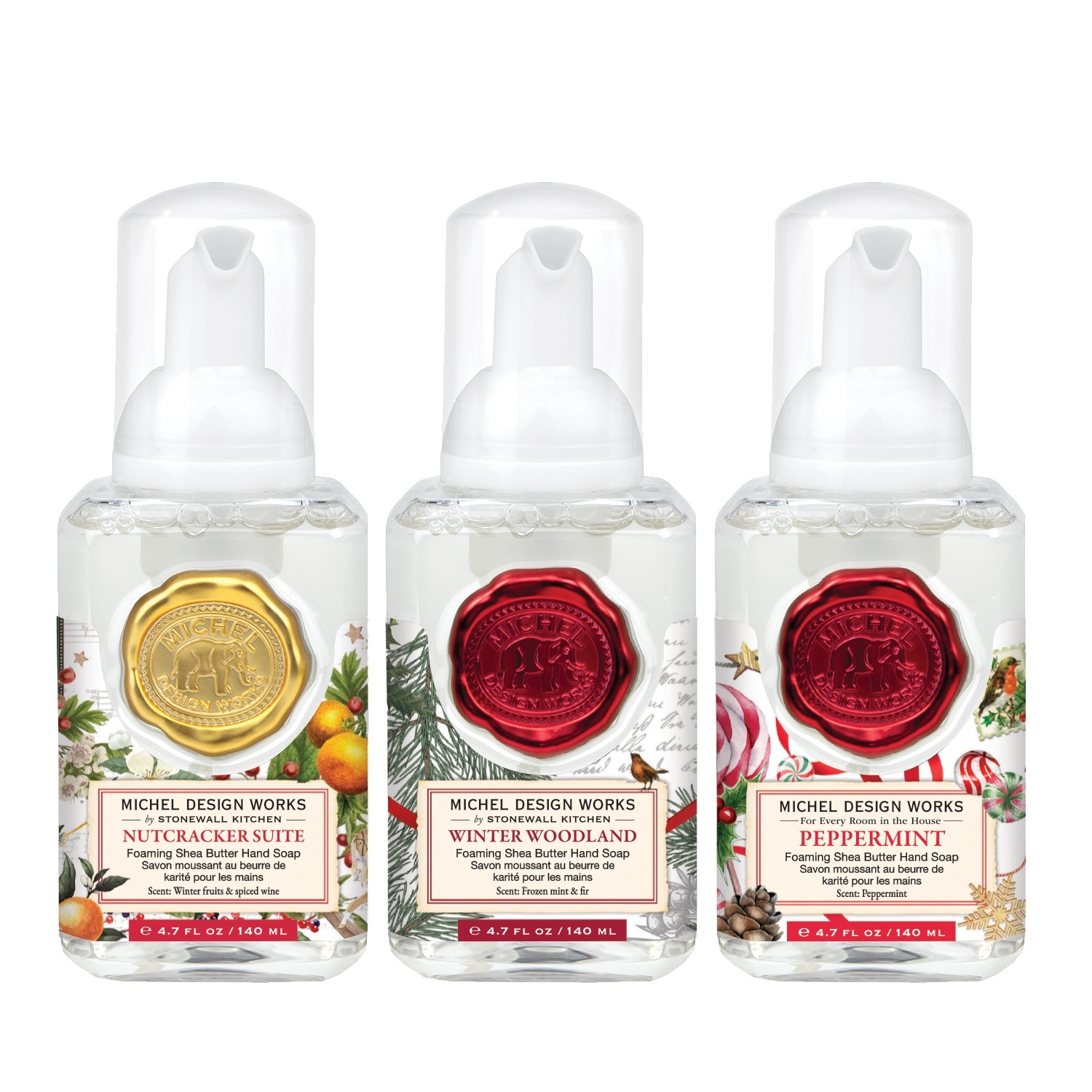 Schaumseife Handseife Set (Nutcracker Suite, Winter Wonderland, Peppermint) Michel Design Works