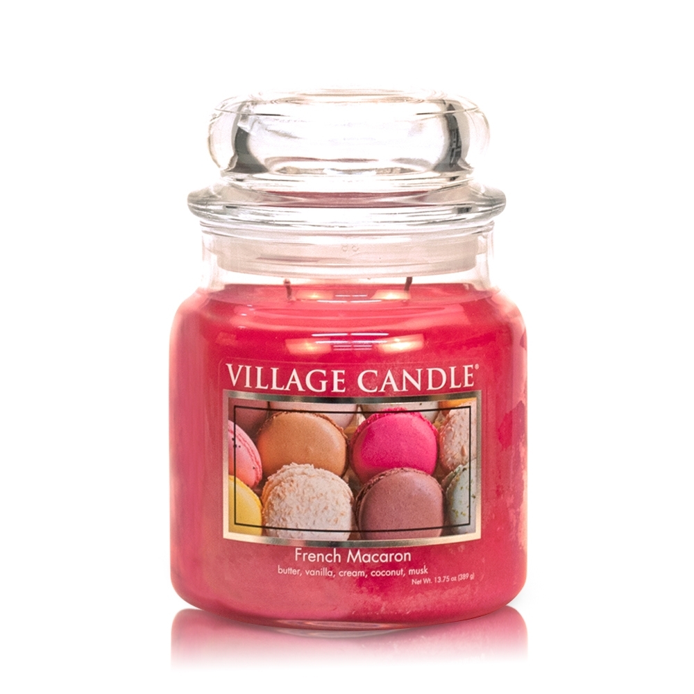 French Macaron 16 oz Glas (2-Docht) 105 h Brenndauer Village Candle