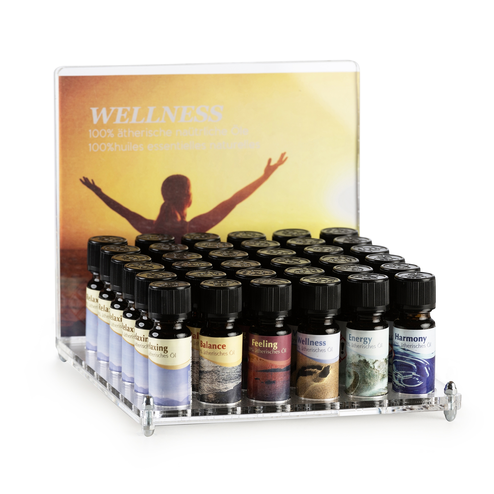 Display 6x6 gefüllt 10ml 100% äther. Öle Wellness