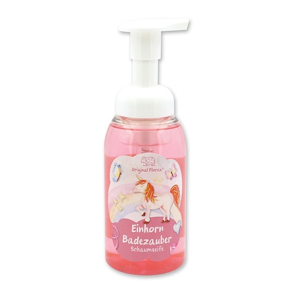 Schaumseife Handseife mit biologischer Schafmilch 300ml im Spender "Einhorn Badezauber", Blütenzaube