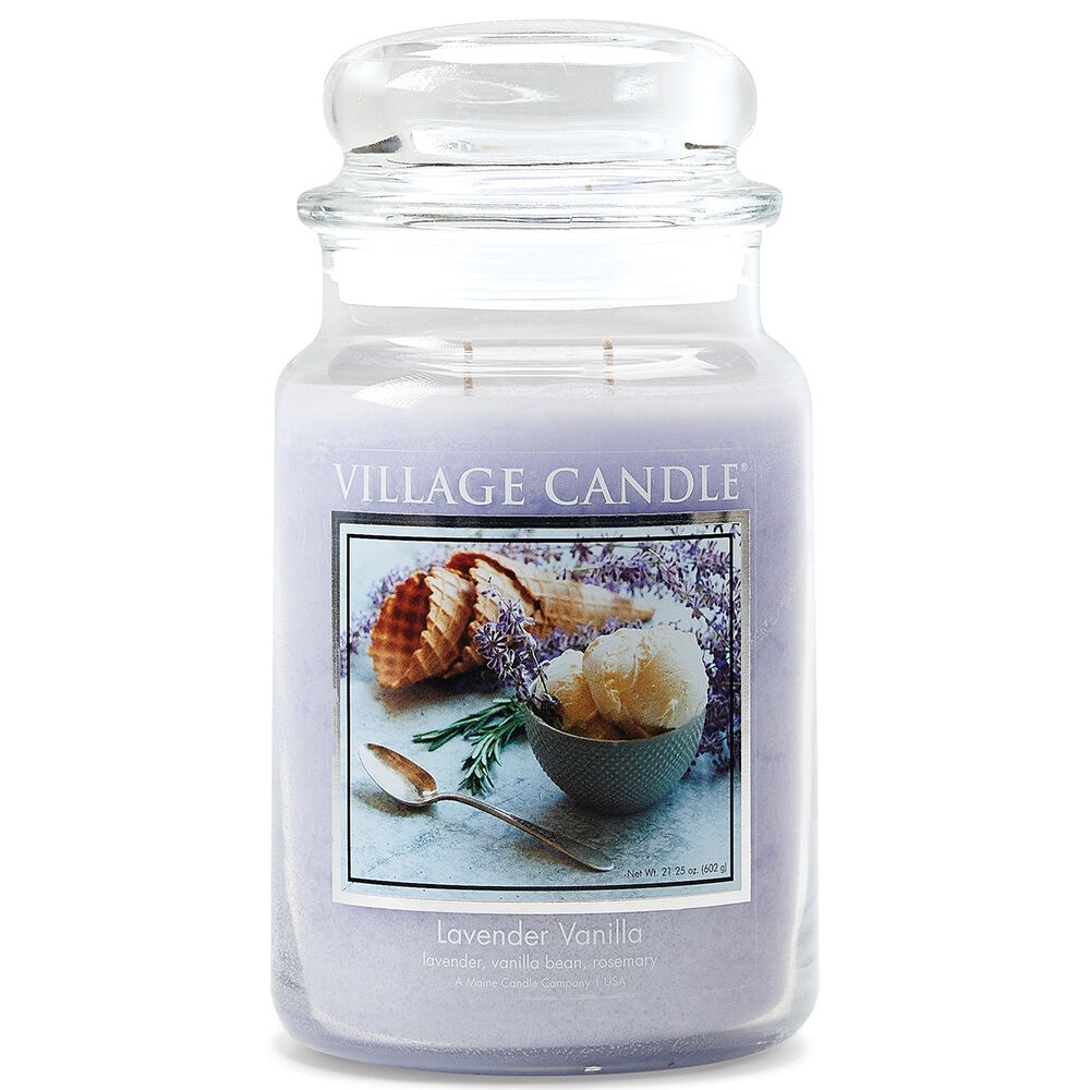 Lavender Vanilla 26 oz Glas (2-Docht) 170h Brenndauer Village Candle