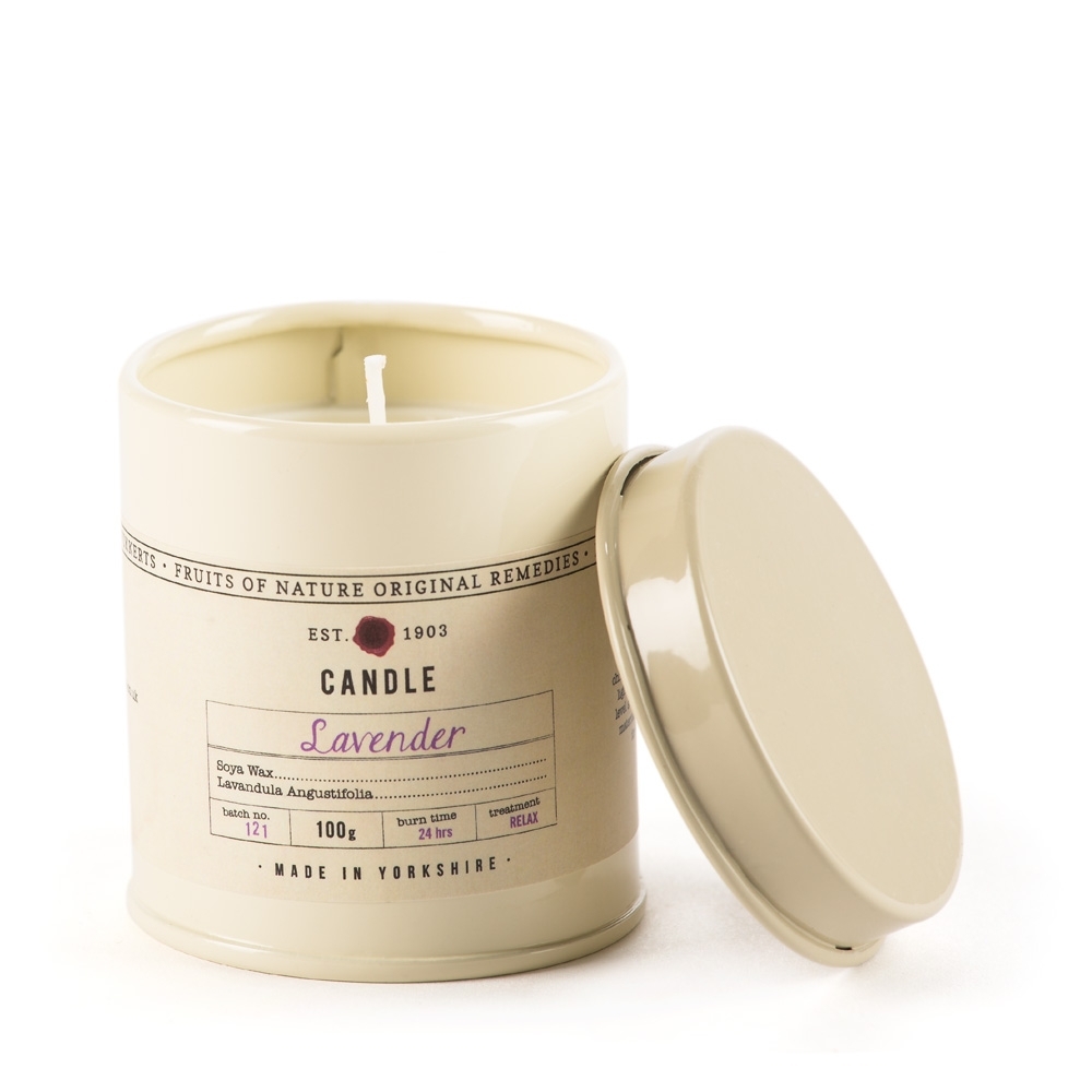 Lavendel Kerze in Dose 100g Fruits of Nature