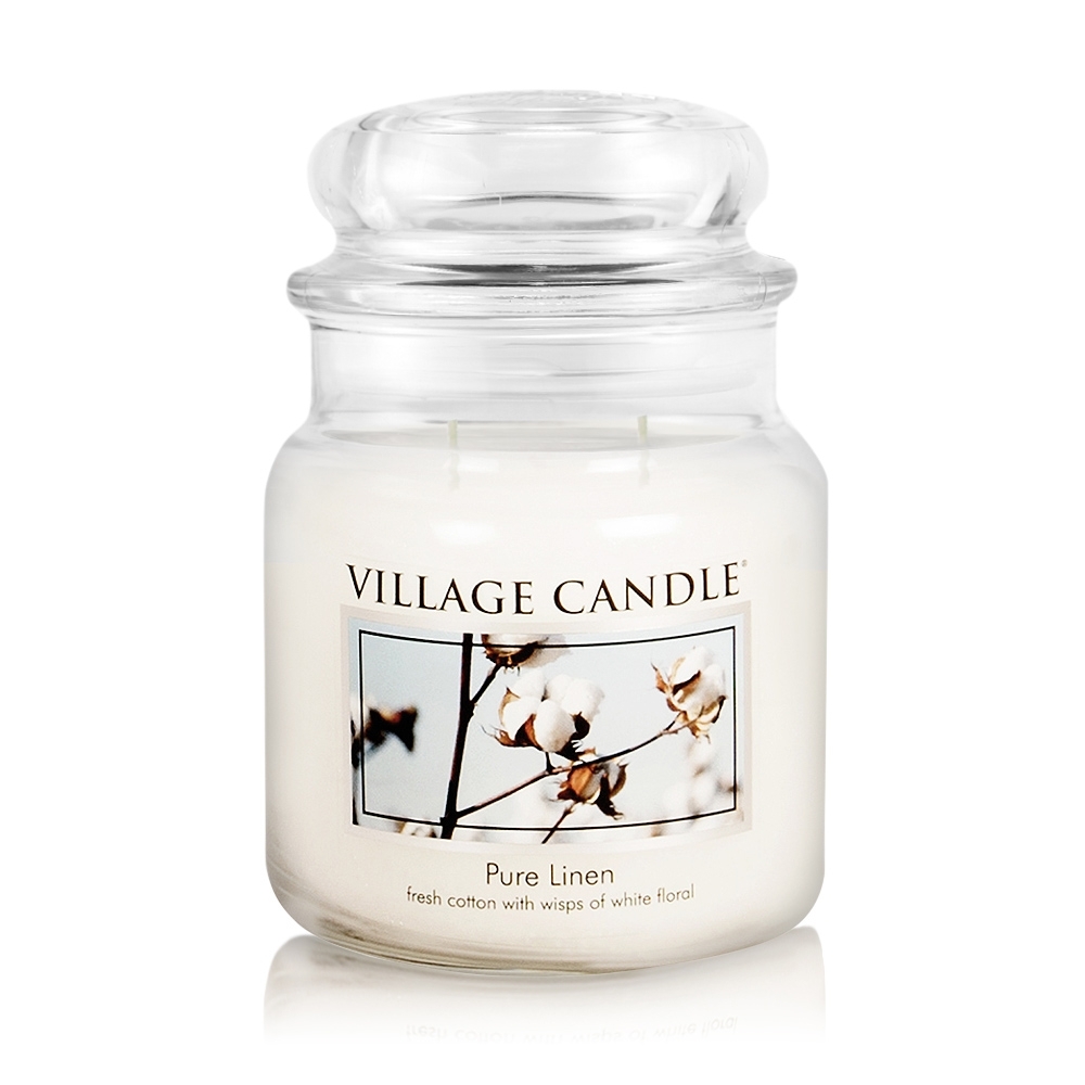 Pure Linen 16 oz Glas (2-Docht) 105 h Brenndauer Village Candle