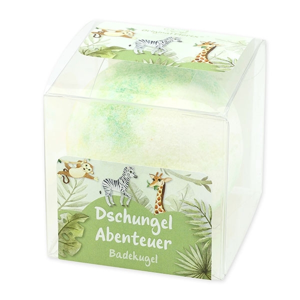 Badekugel mit Schafmilch 125g in Cellobox "Dschungel Abenteuer", Zauberland