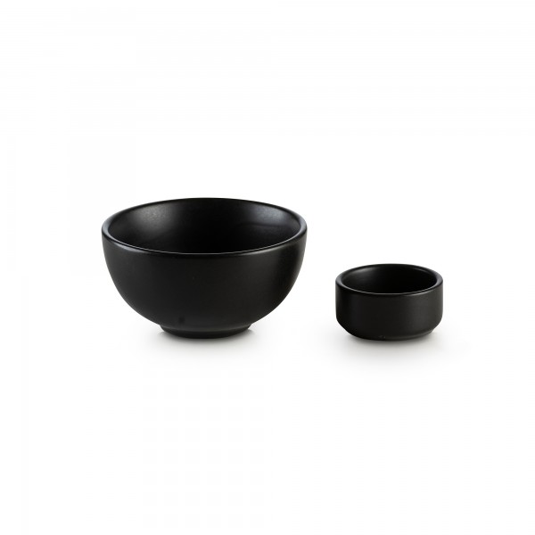 Ersatzschale Set Keramik schwarz m. Teelichthalter