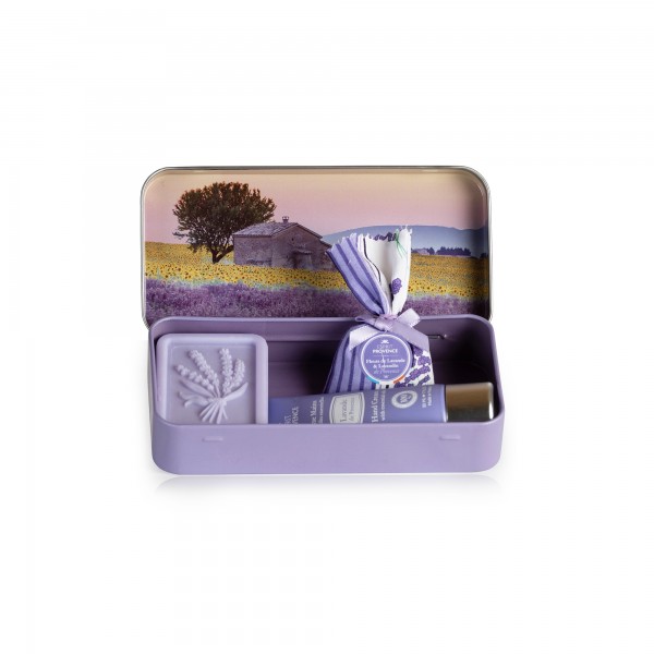Set edle Metallox Seife Lavendel 60 g & Sachet & Handcreme 30ml Esprit Provence
