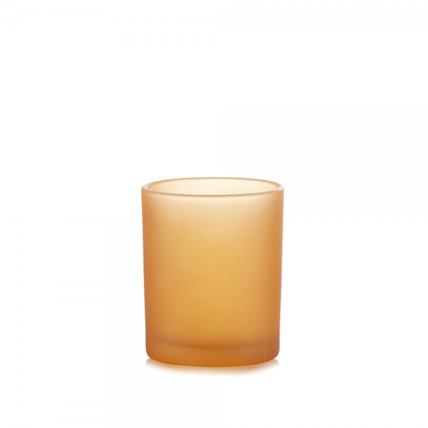 Windlichtglas orange frost H 85 mm Ø 70 mm