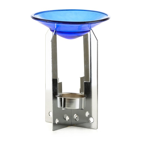 Duftlampe Spider Metall mit Glasschale blau