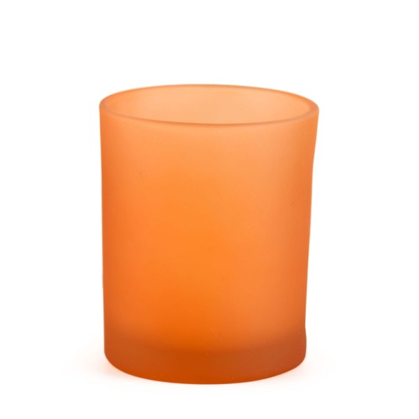 Votivglas frostig orange H 65 mm Ø 50 mm